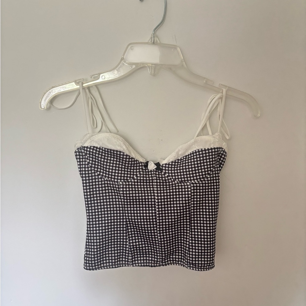 SHEIN Black and White Bustier Camisole Top